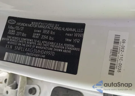 2021 Hyundai Elantra Se из США, поврежденный, VIN 5NPLL4AG3MH049970